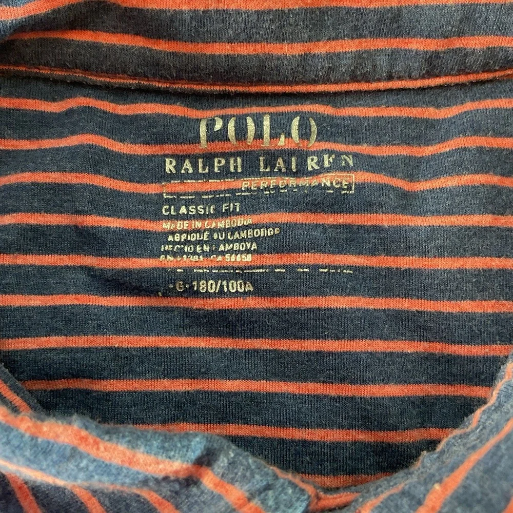 Polo Ralph Lauren‎ Classic Fit Performance Striped Pink Blue Polo Shirt